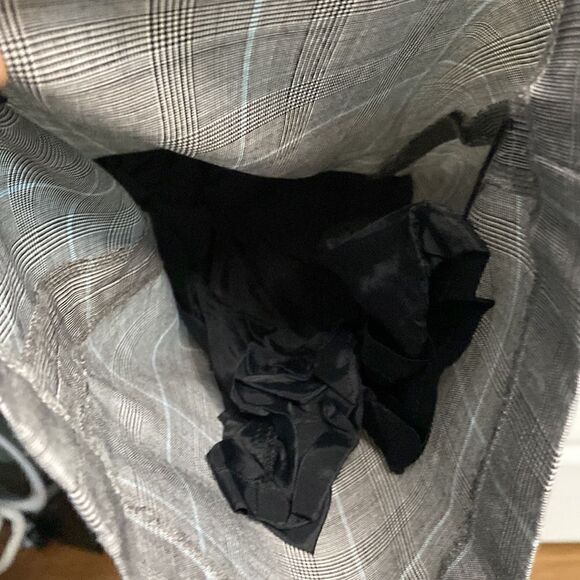 J. Crew Factory Plaid Trouser Pants Grey Baby Blue and black Favorite Fit - Picture 9 of 12